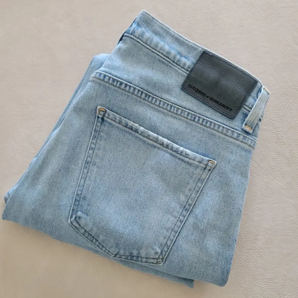 Citizens of Humanity Gage Classic Straight Jeans Mens 33 Light Wash Stretch USA